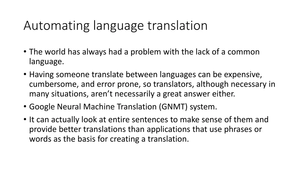 automating language translation