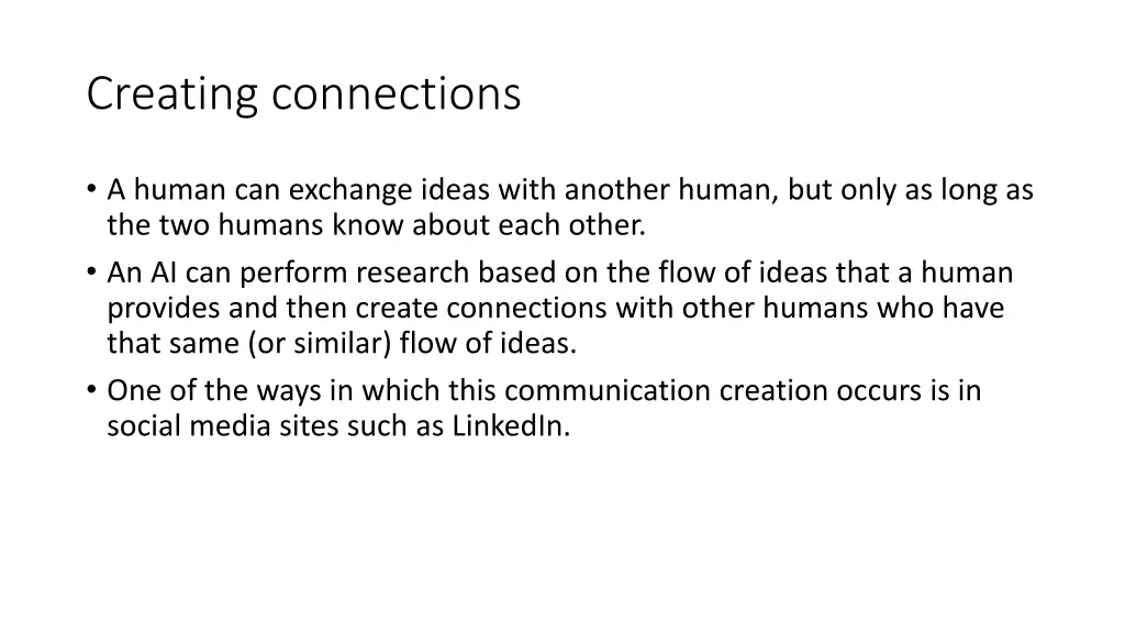 creating connections