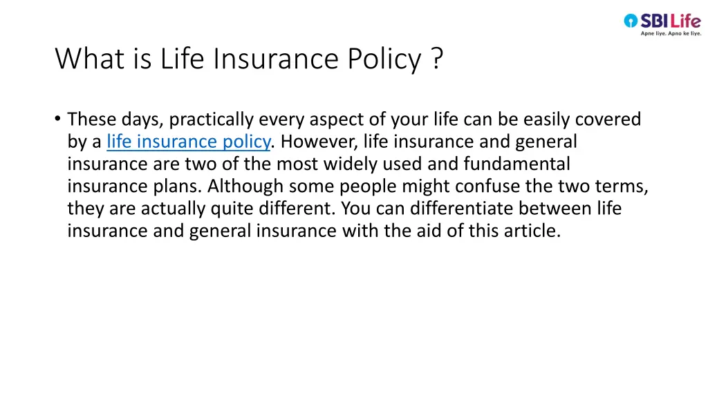 what is life insurance policy