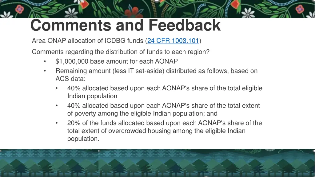 comments and feedback area onap allocation