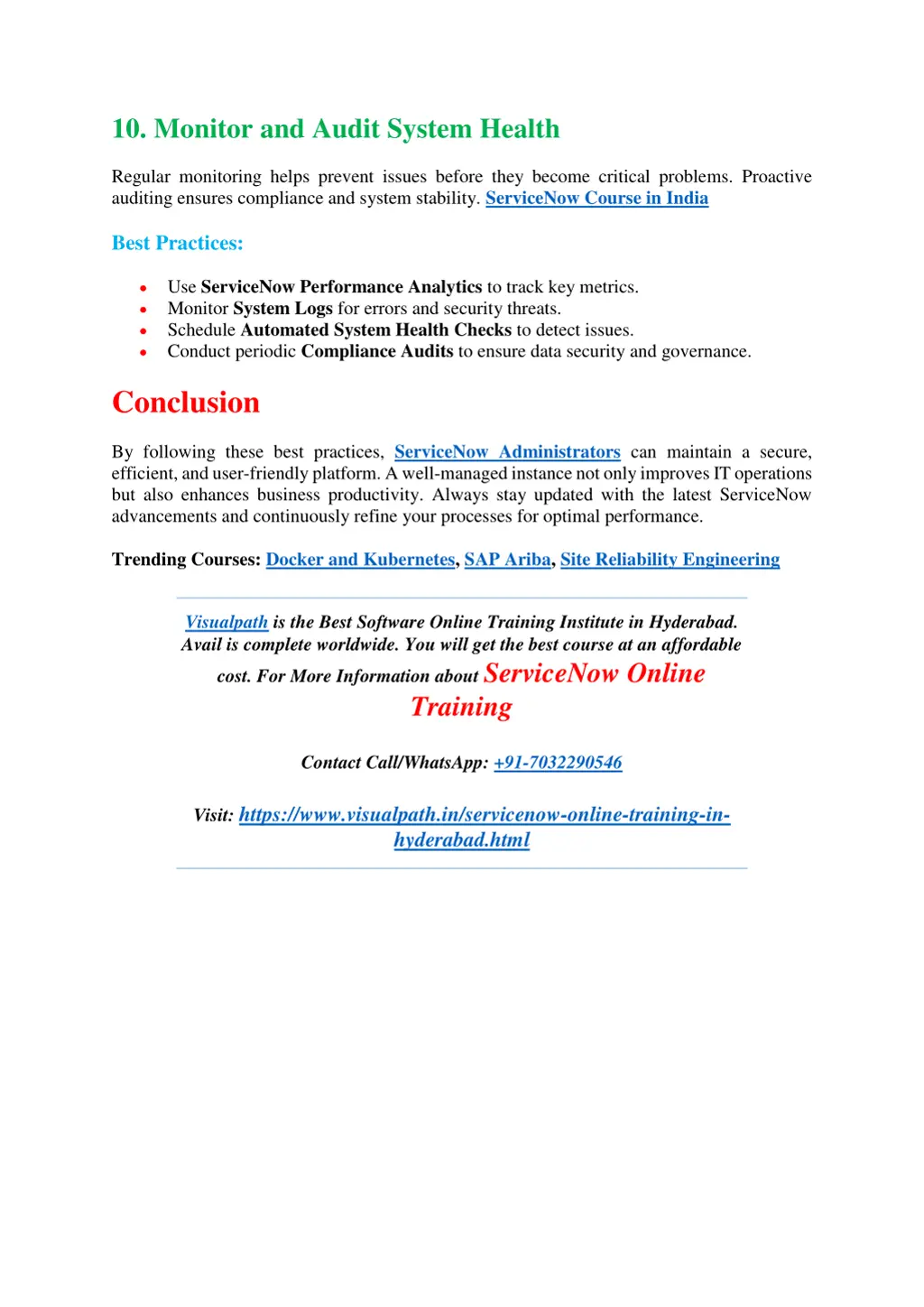 10 monitor and audit system health