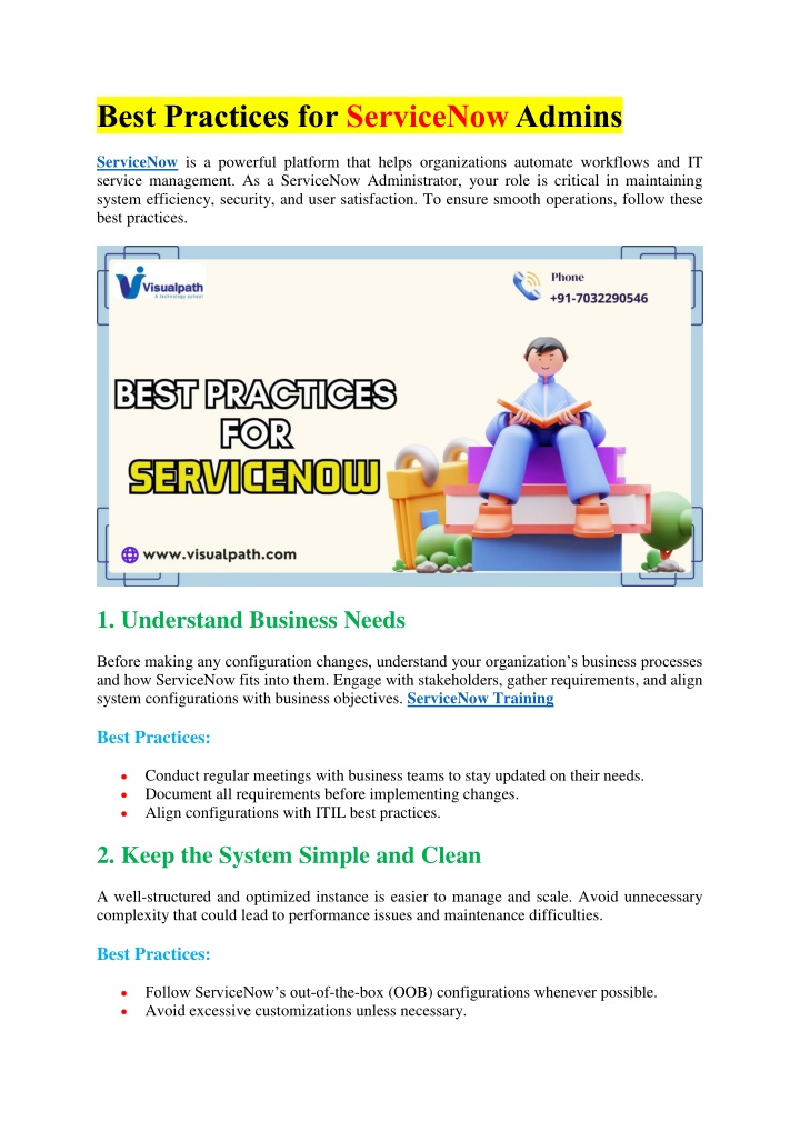 best practices for servicenow admins