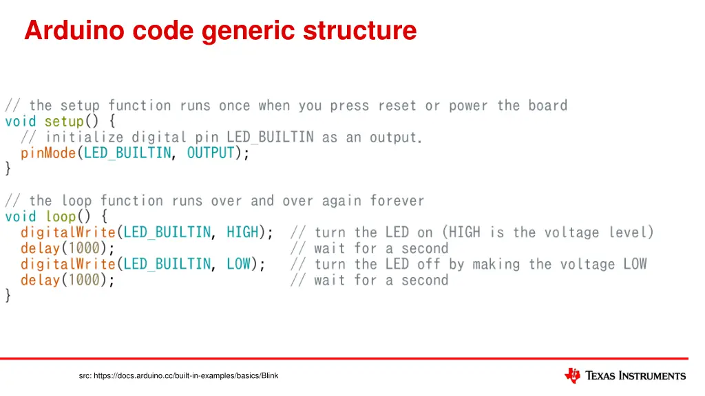 arduino code generic structure