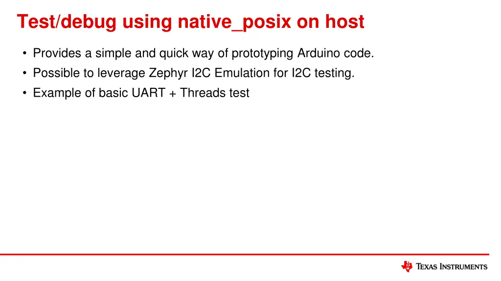 test debug using native posix on host