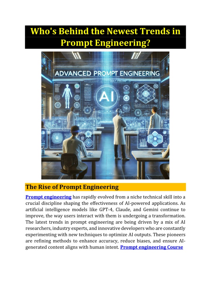 who s behind the newest trends in prompt