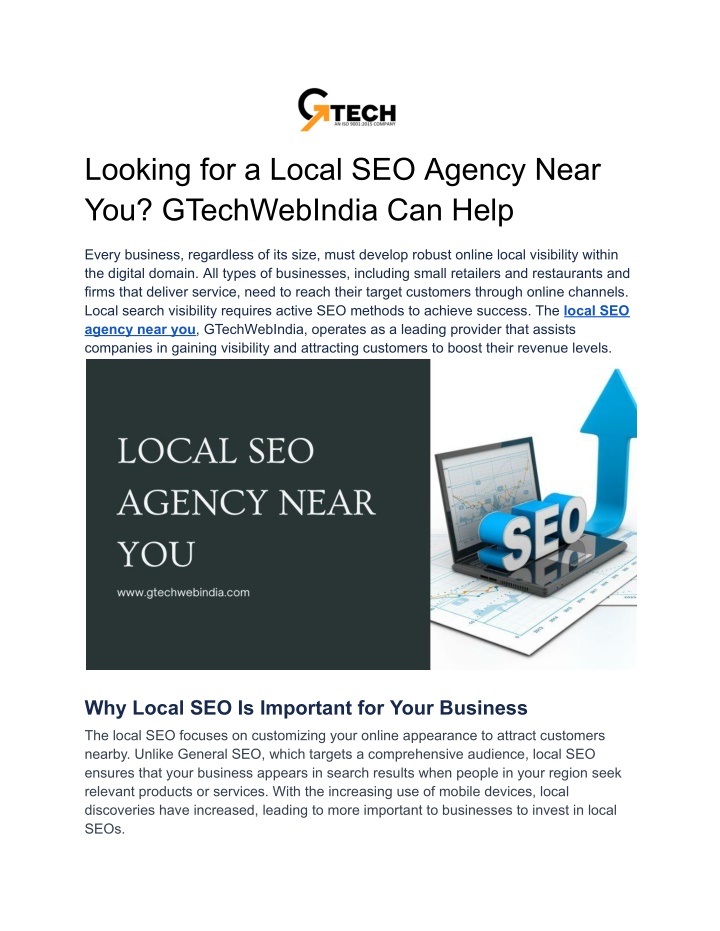 looking for a local seo agency near