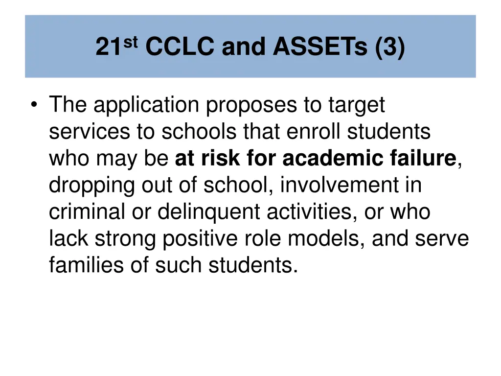 21 st cclc and assets 3