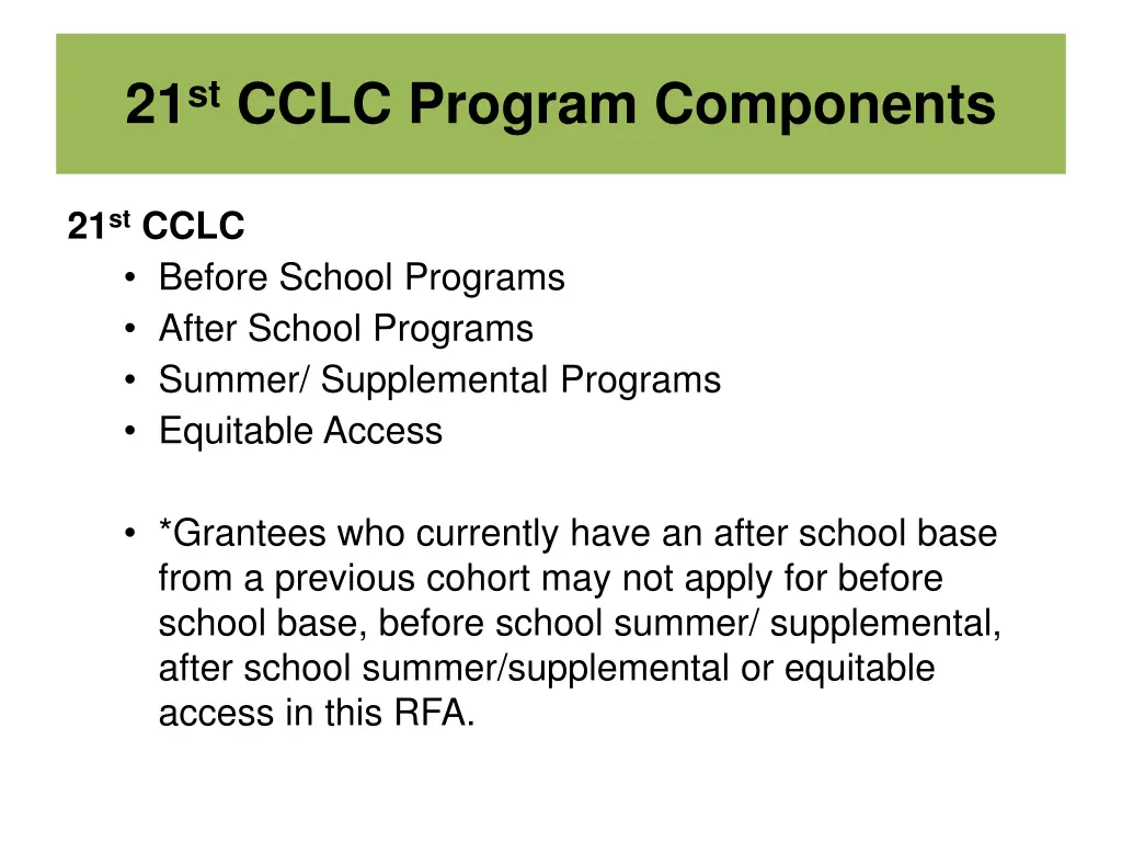 21 st cclc program components