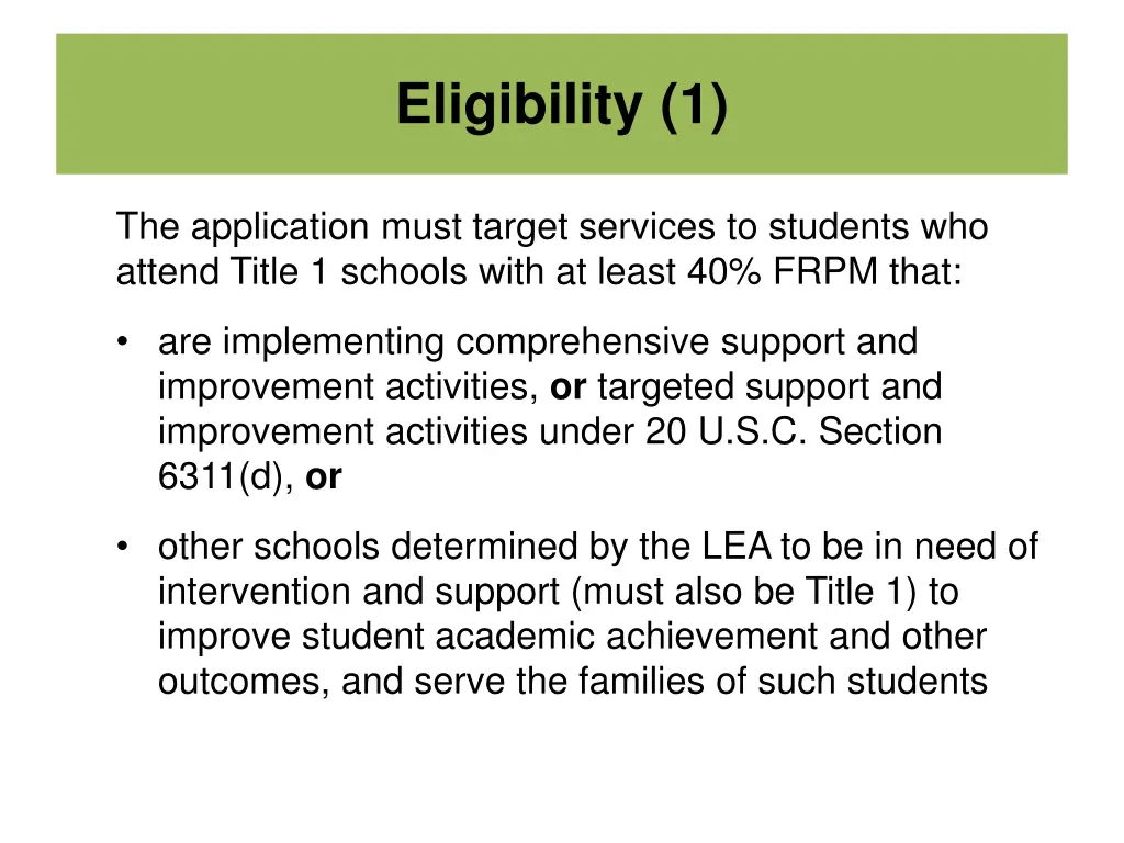 eligibility 1