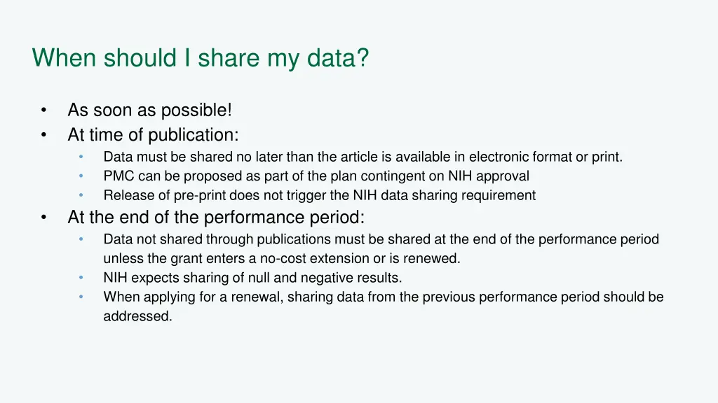 when should i share my data