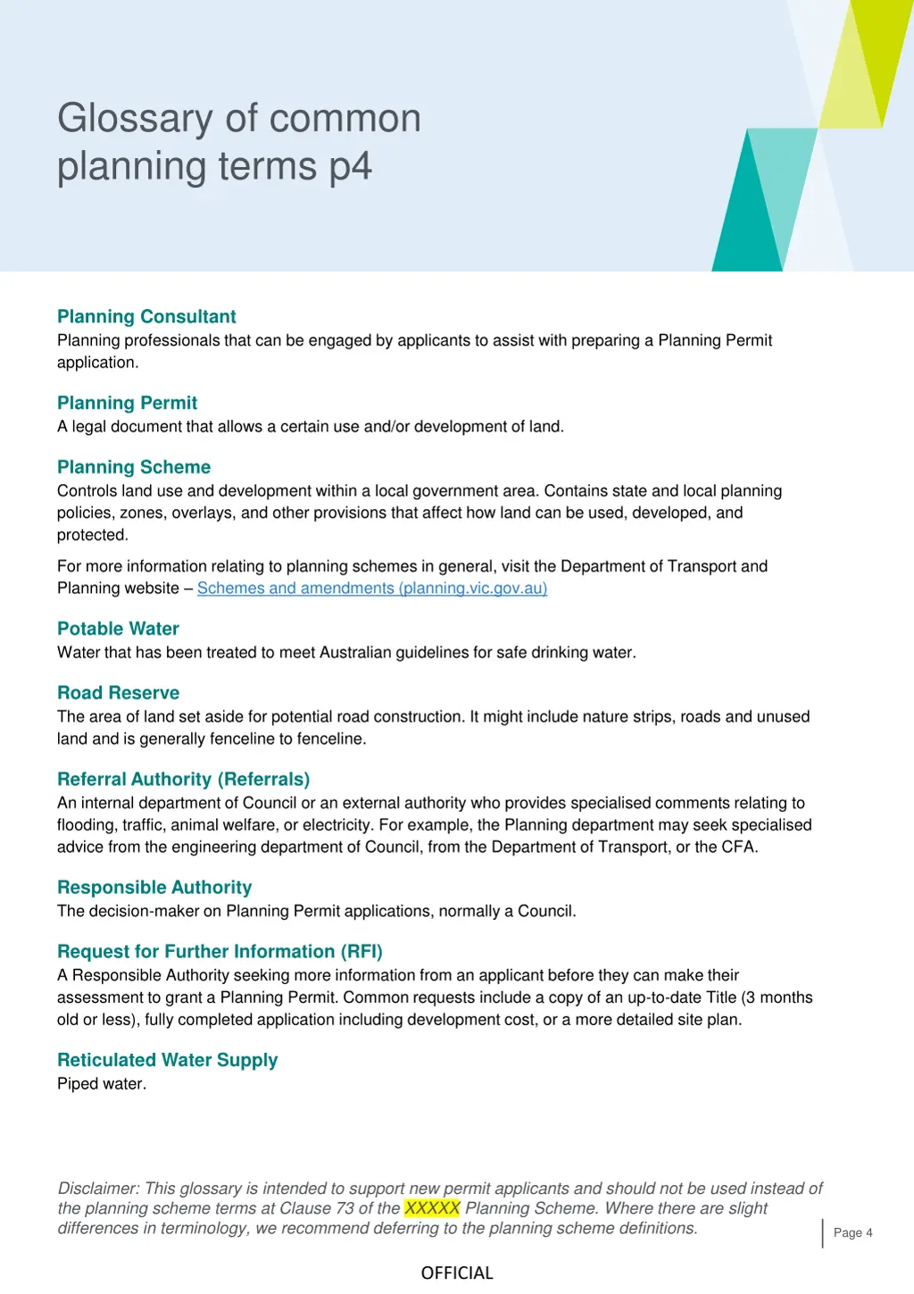 glossary of common planning terms p4