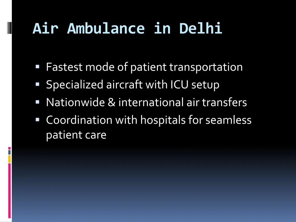 air ambulance in delhi