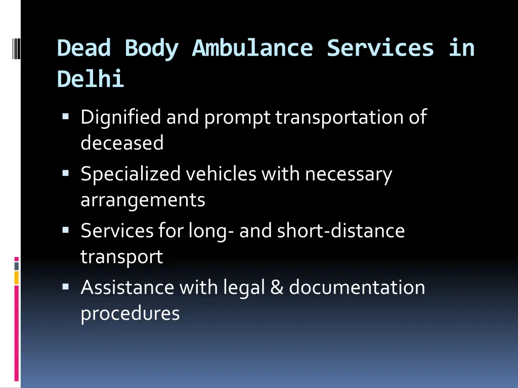 dead body ambulance services in delhi