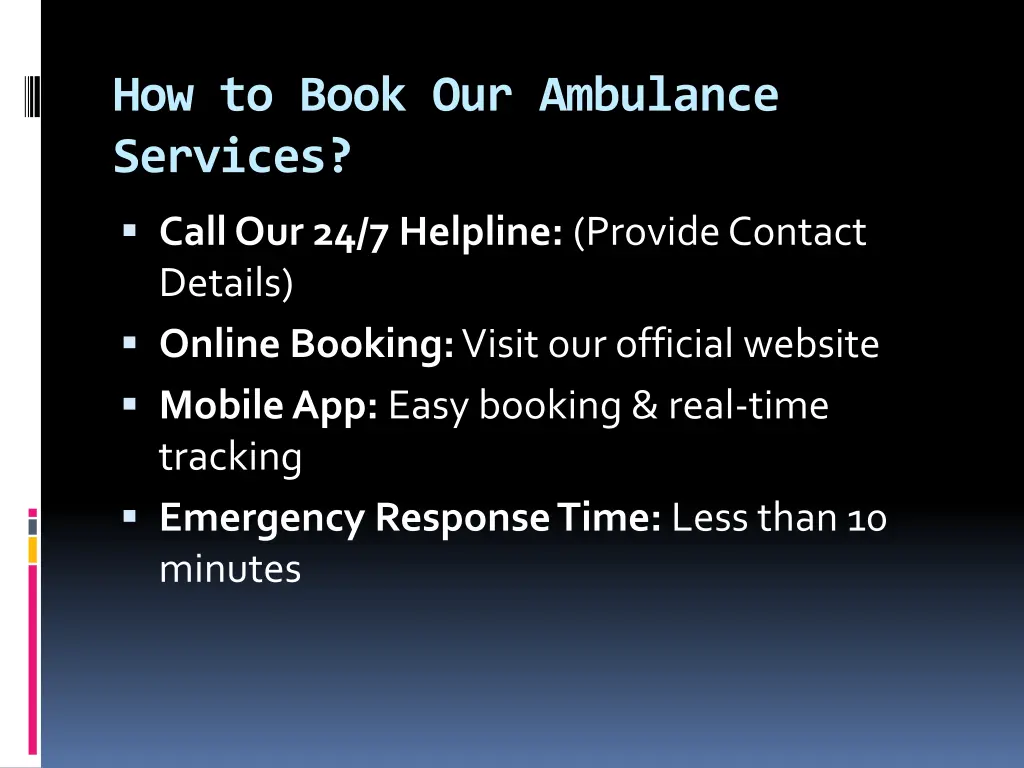 how to book our ambulance services