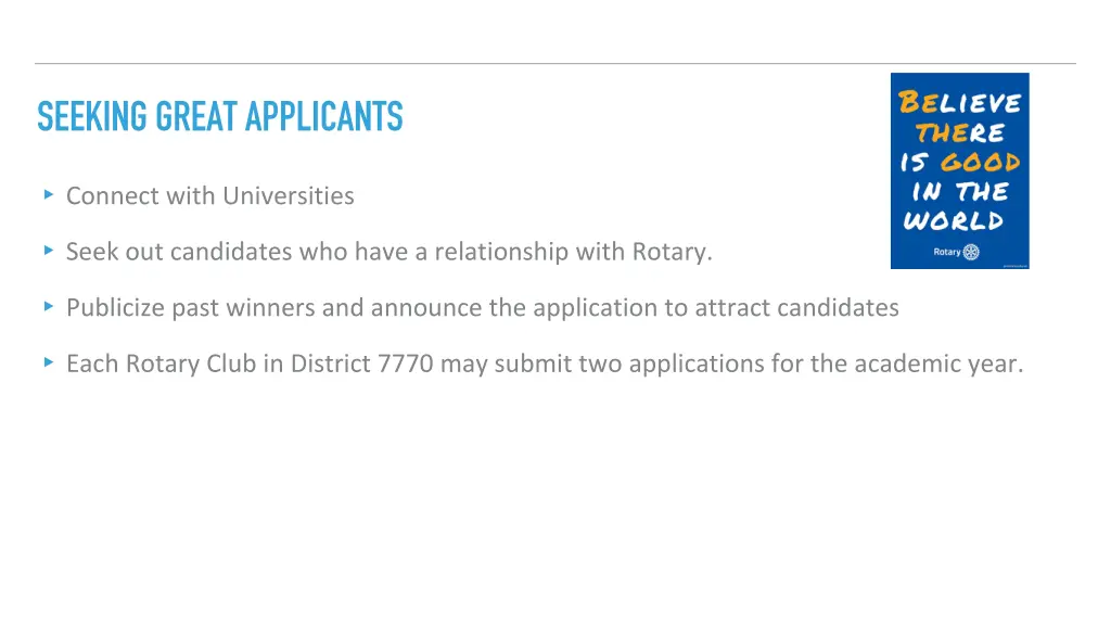 seeking great applicants