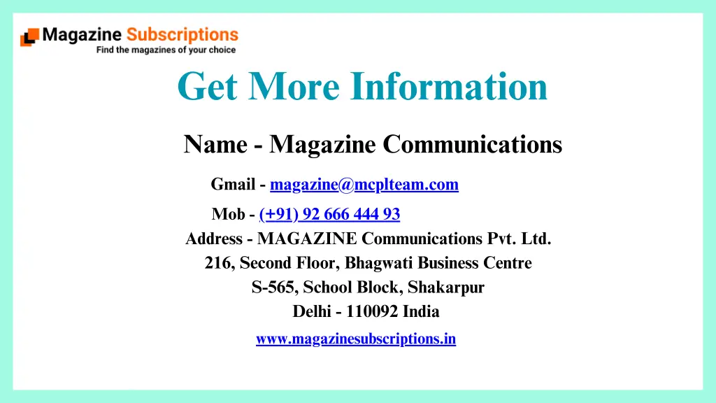 get more information