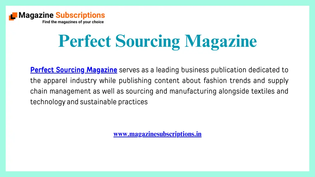 perfect sourcing magazine