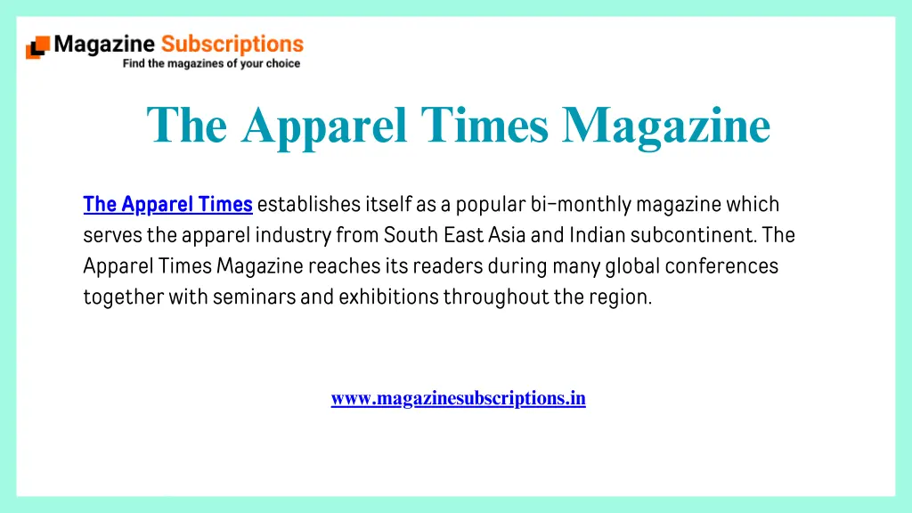 the apparel times magazine