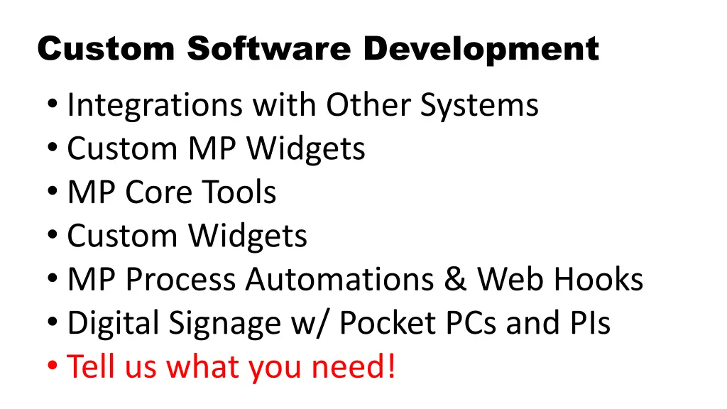 custom software development integrations with