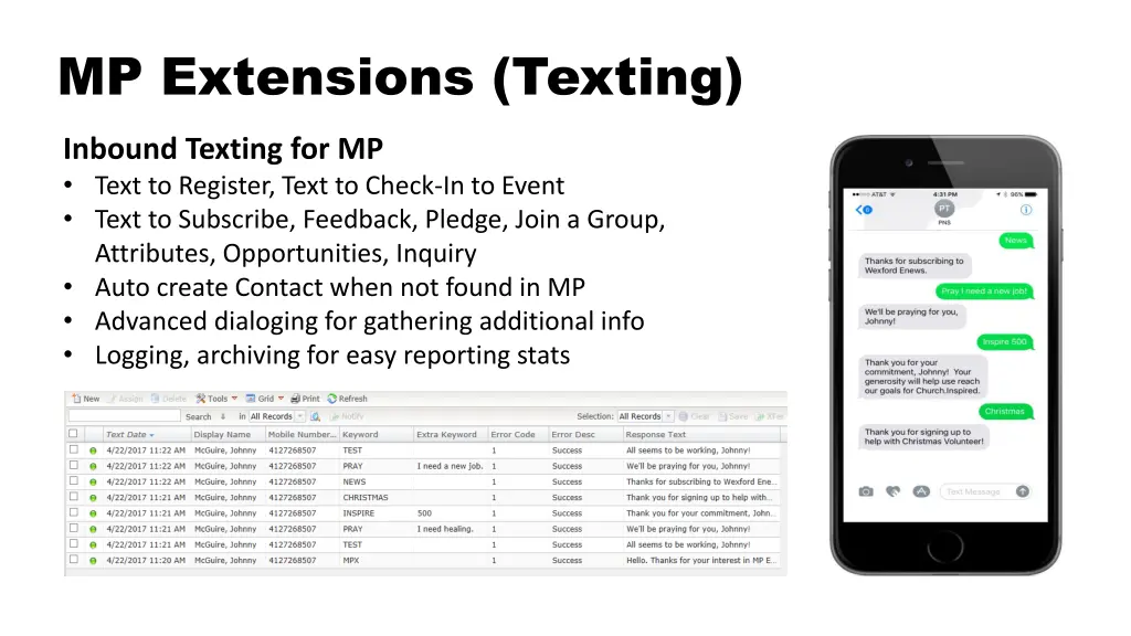 mp extensions texting