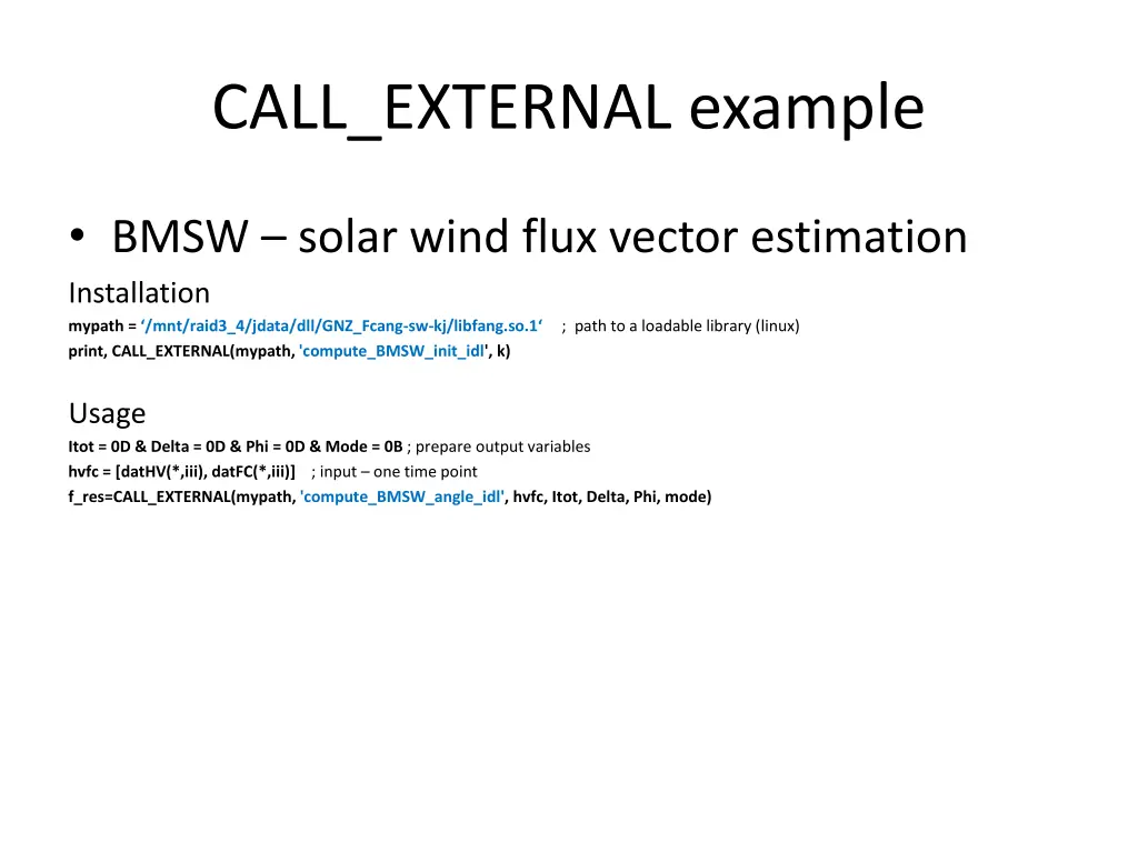 call external example