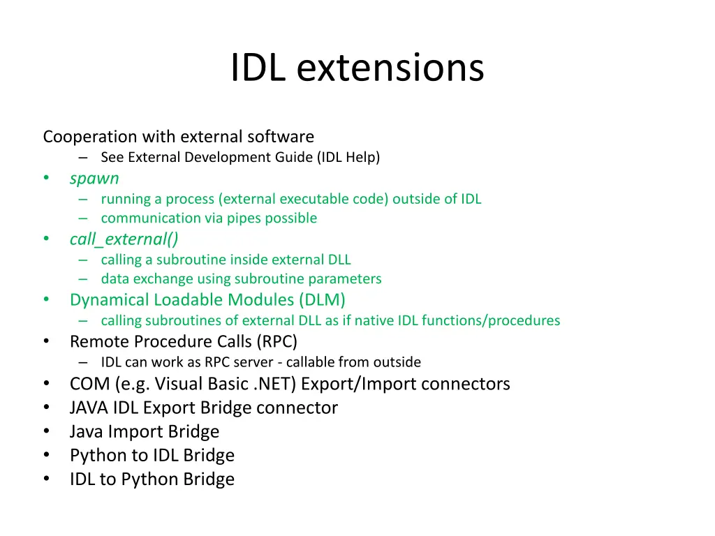 idl extensions