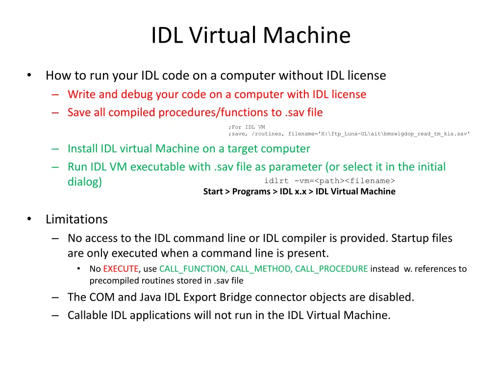 idl virtual machine