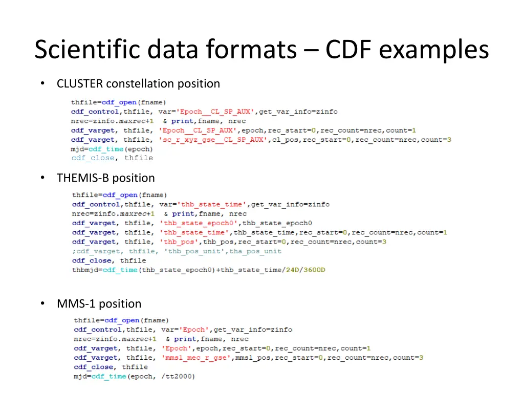 scientific data formats cdf examples