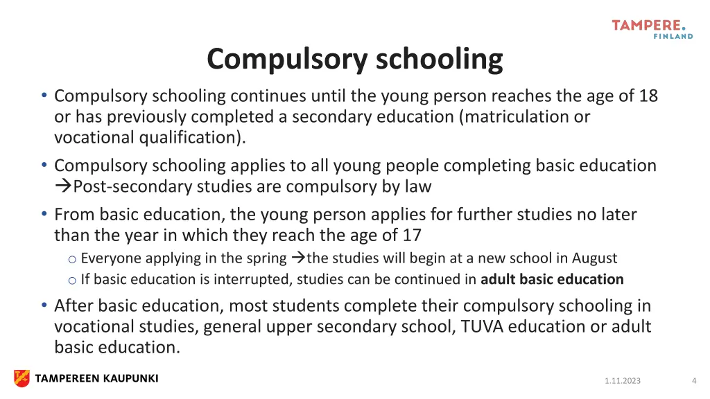 compulsory schooling