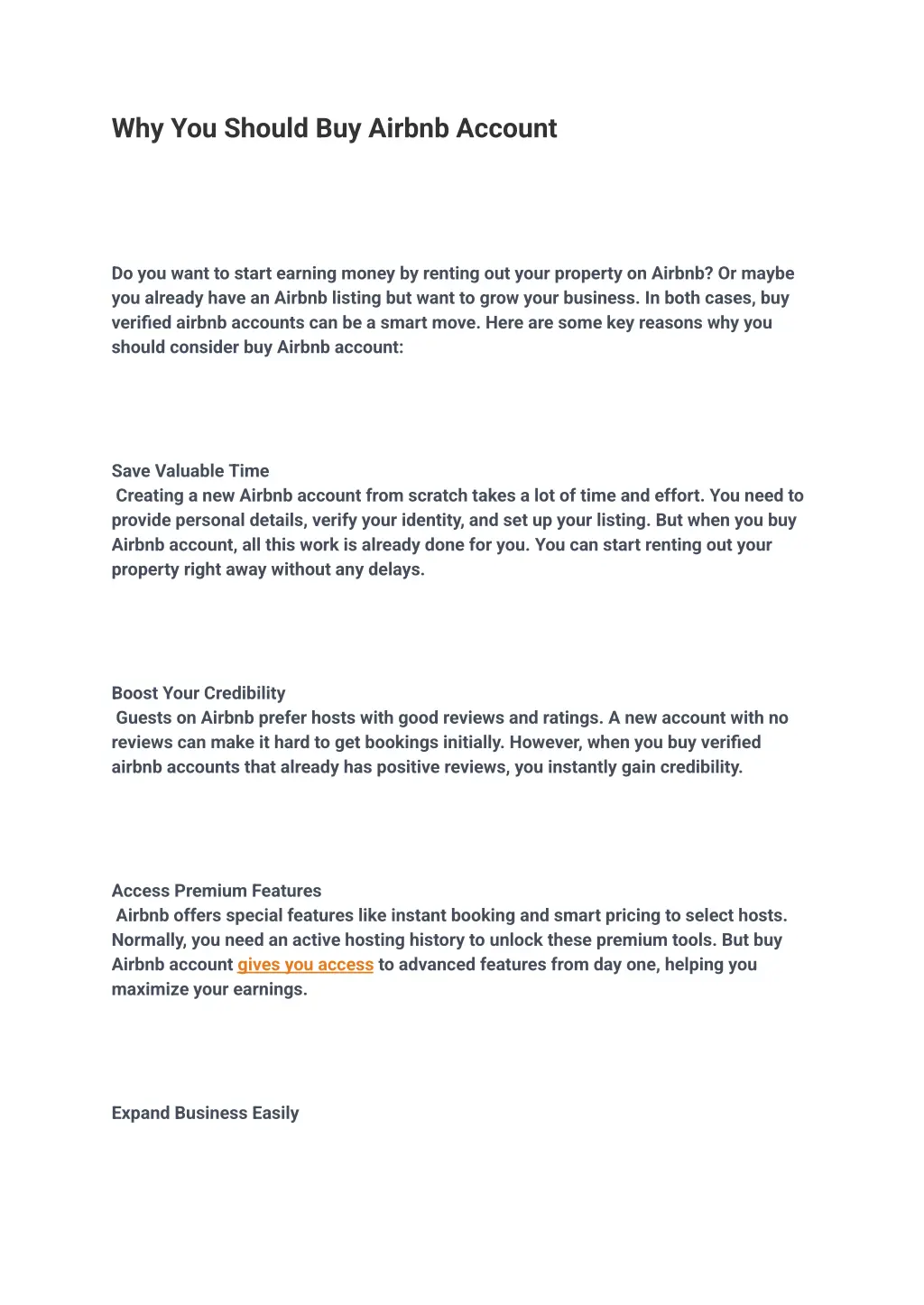 why you should buy airbnb account