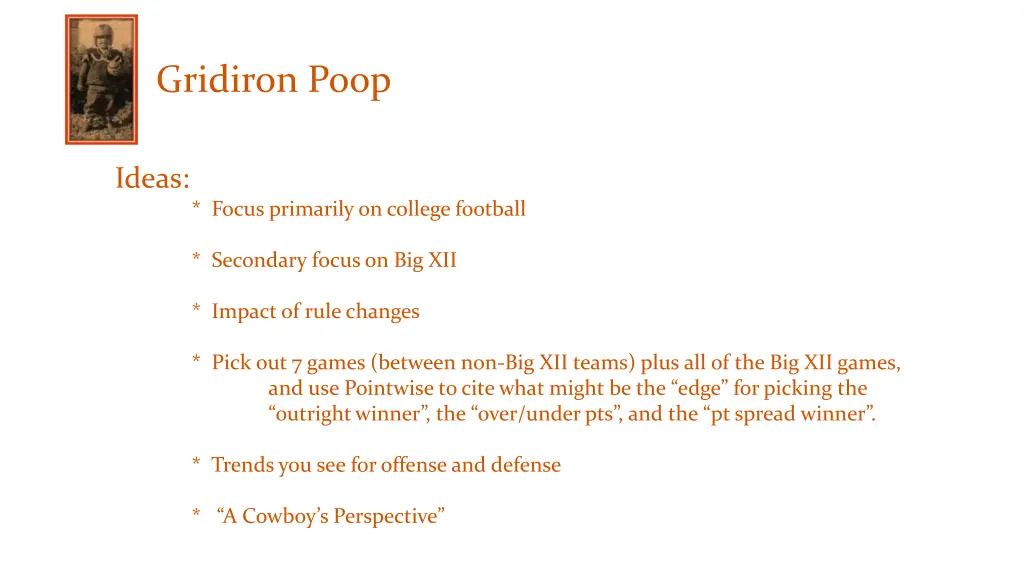 gridiron poop