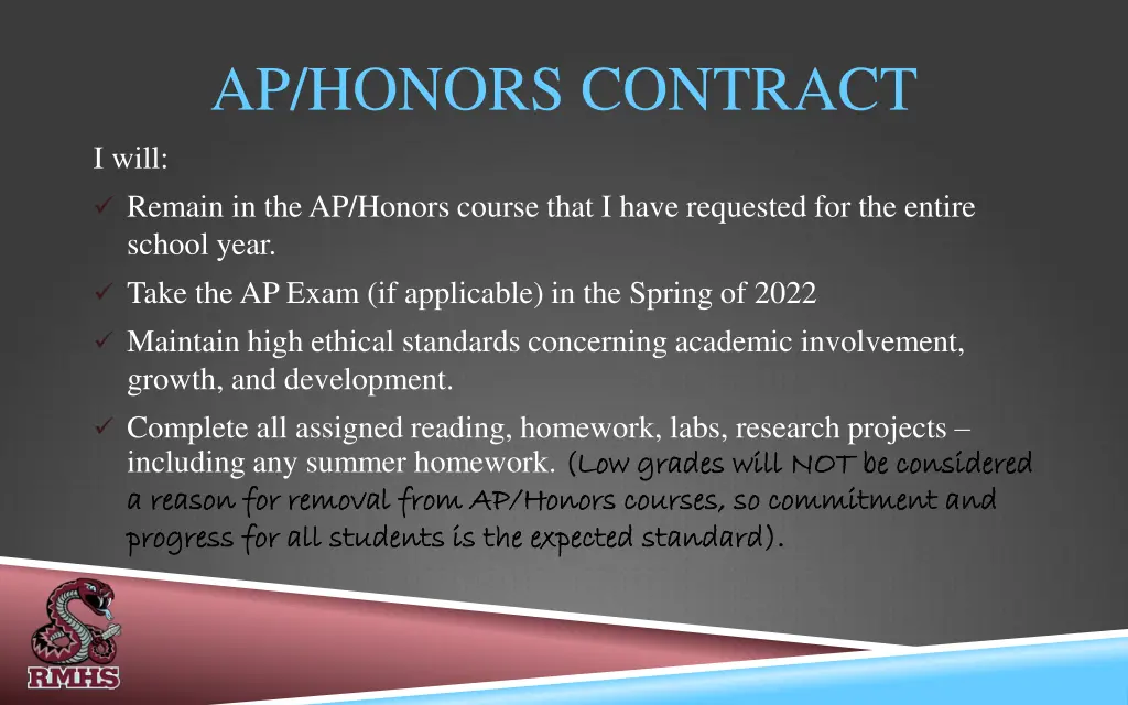 ap honors contract