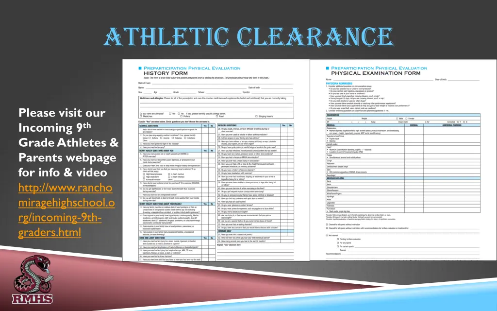 athletic clearance