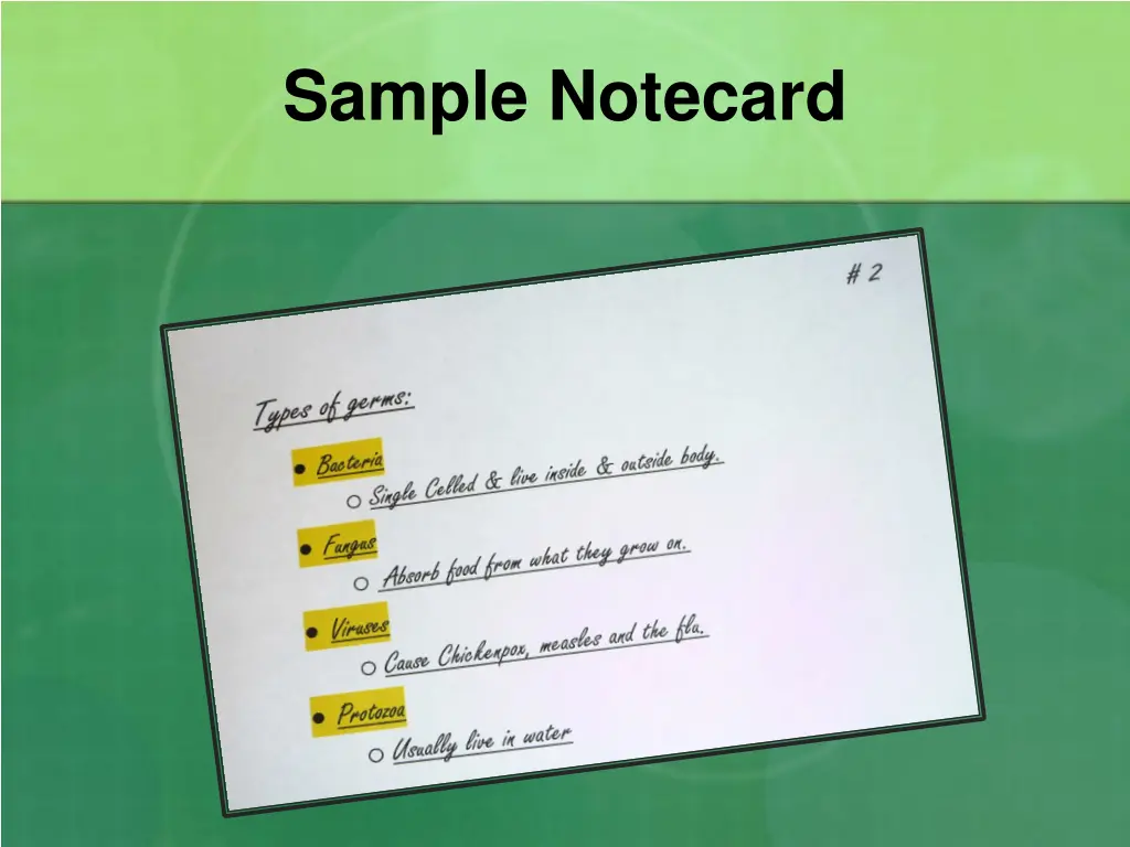 sample notecard