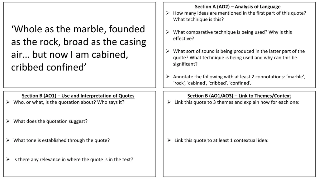 section a ao2 analysis of language how many ideas