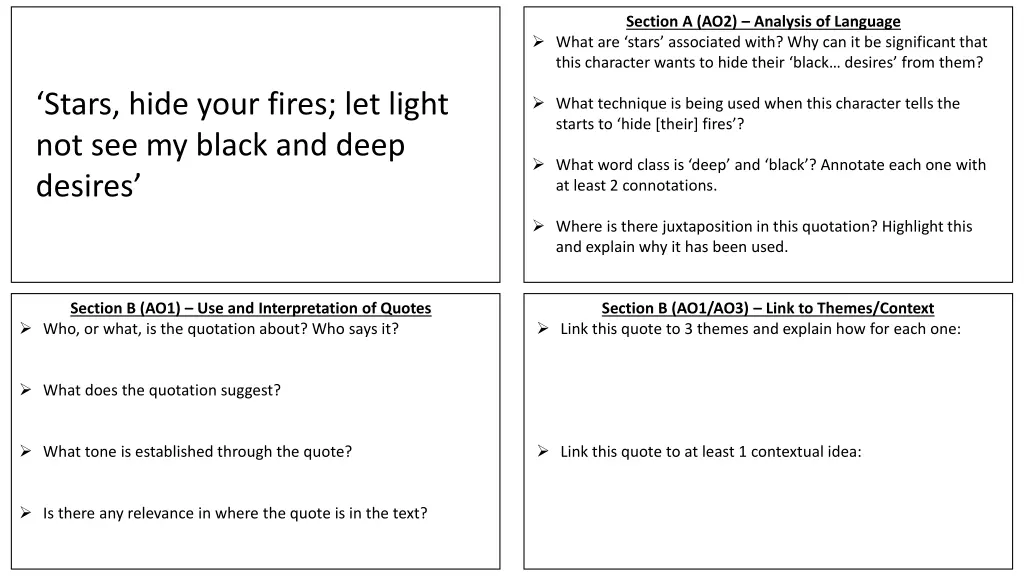 section a ao2 analysis of language what are stars
