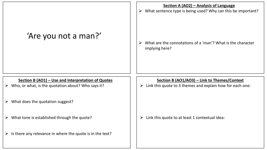 section a ao2 analysis of language what sentence