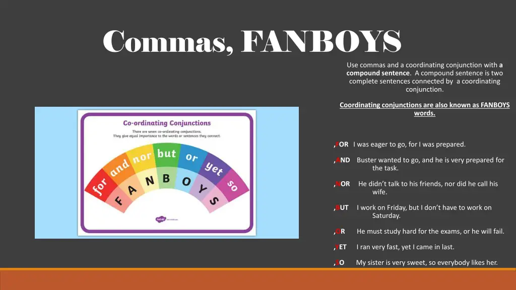 commas fanboys