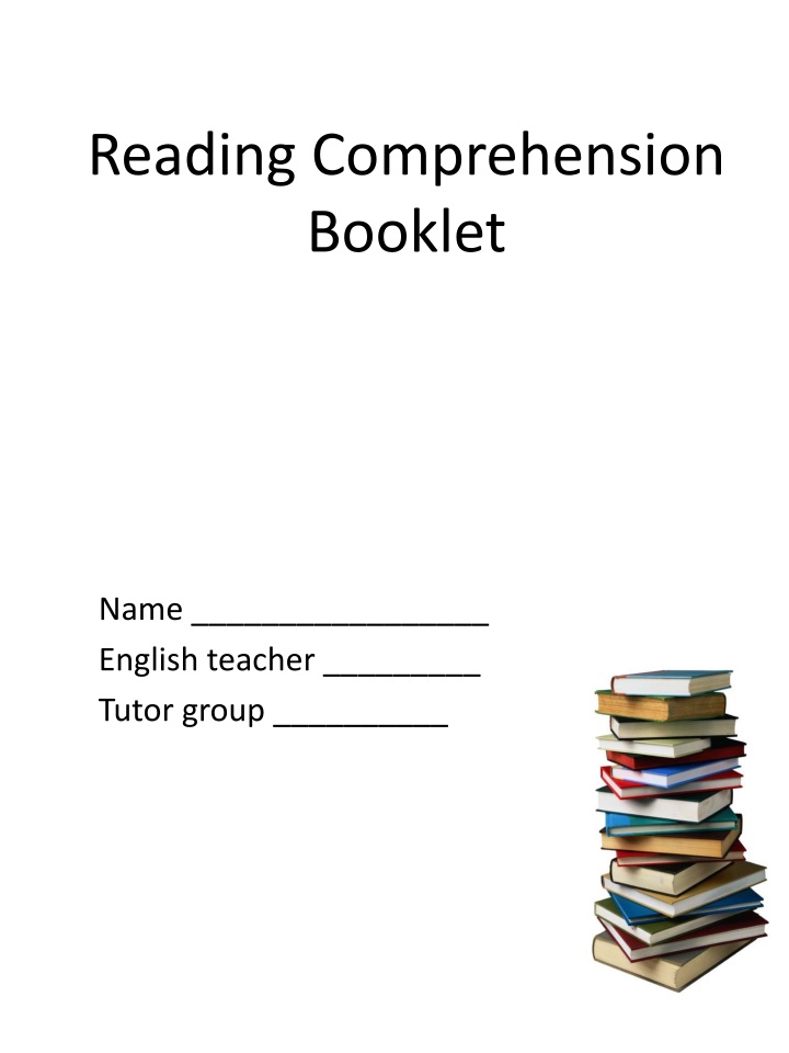 reading comprehension booklet