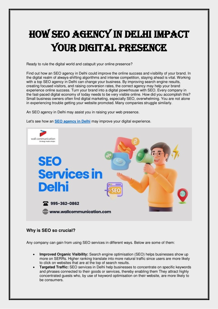 how seo agency in delhi impact how seo agency