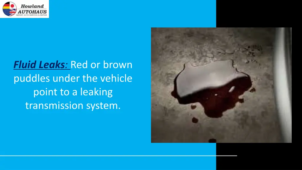 fluid leaks red or brown puddles under