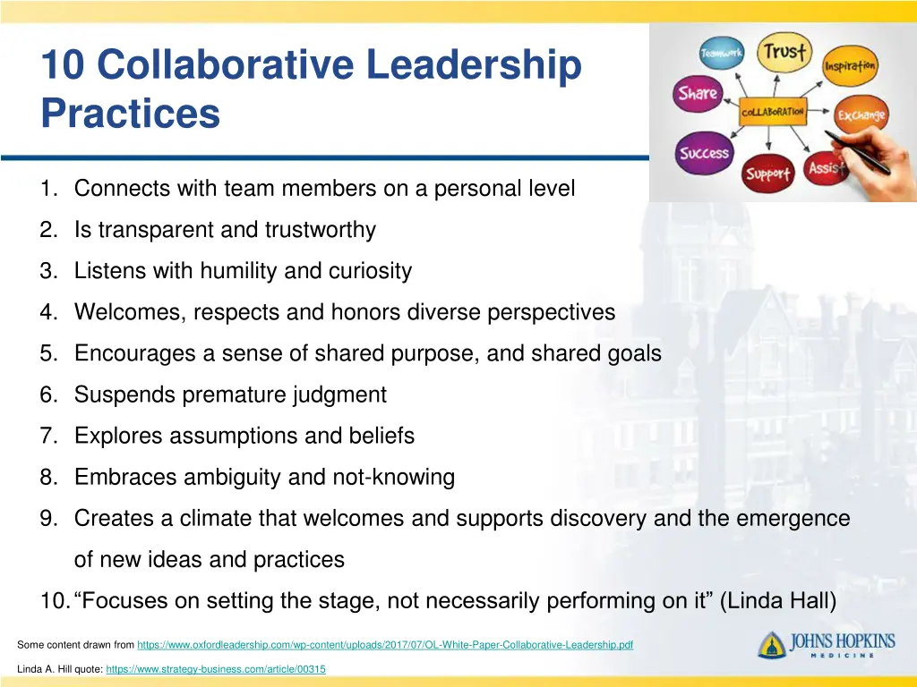 10 collaborative leadership practices