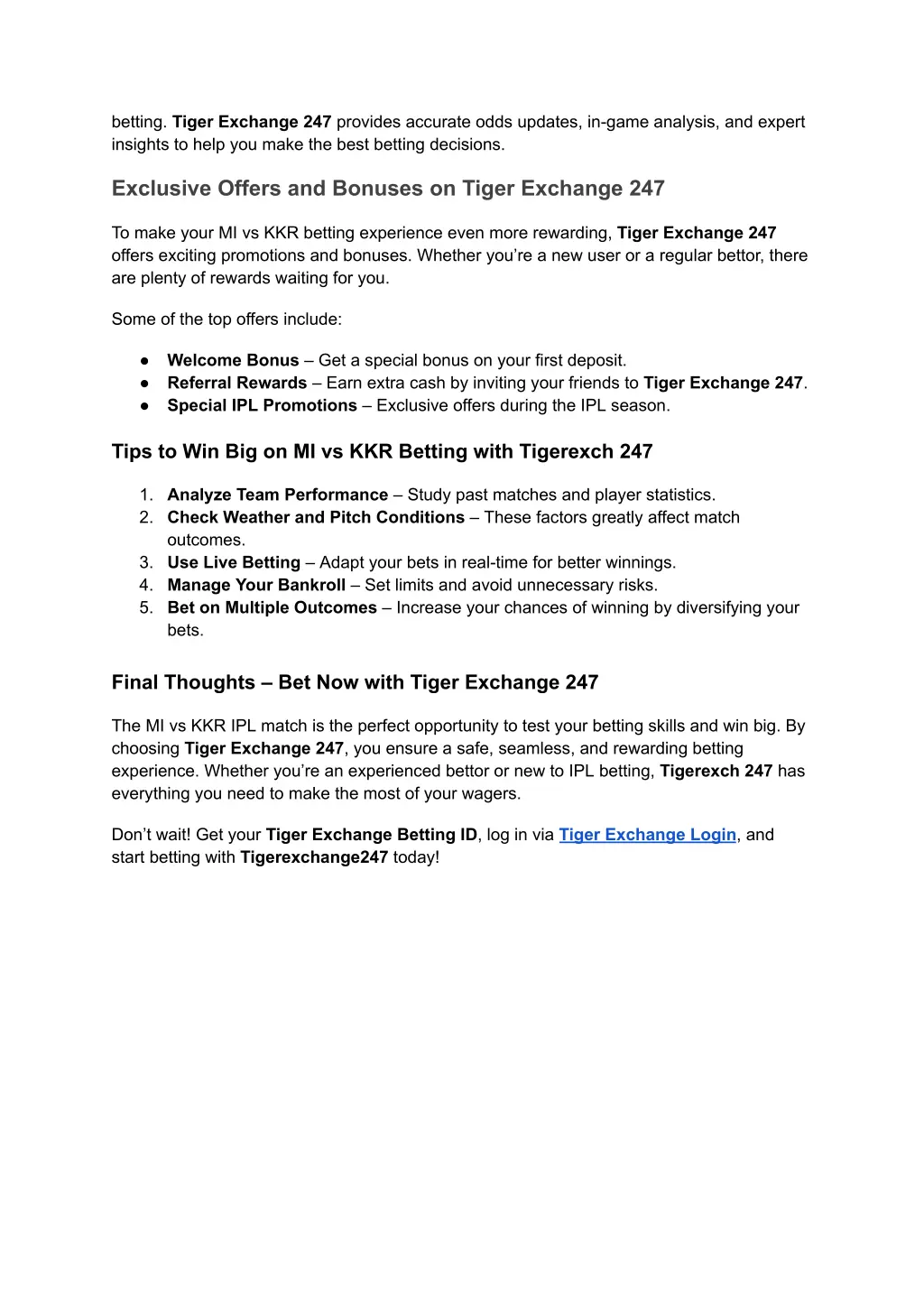 betting tiger exchange 247 provides accurate odds