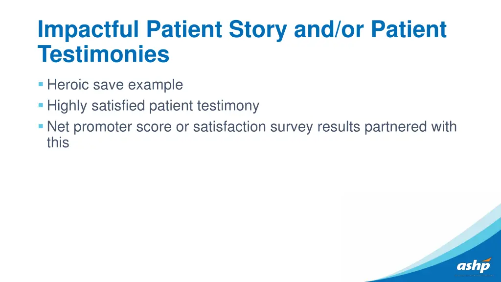 impactful patient story and or patient testimonies