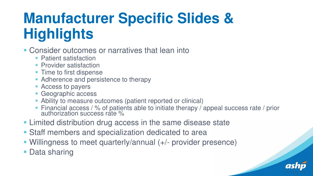 manufacturer specific slides highlights consider