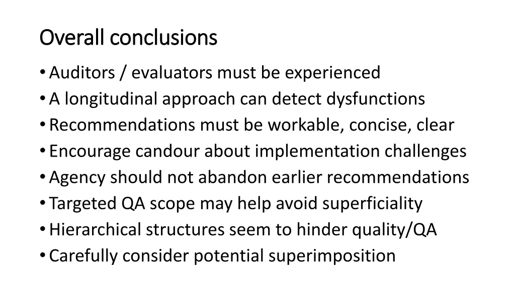 overall conclusions overall conclusions