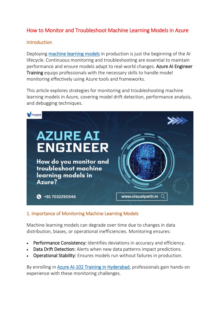 how to monitor and troubleshoot machine learning