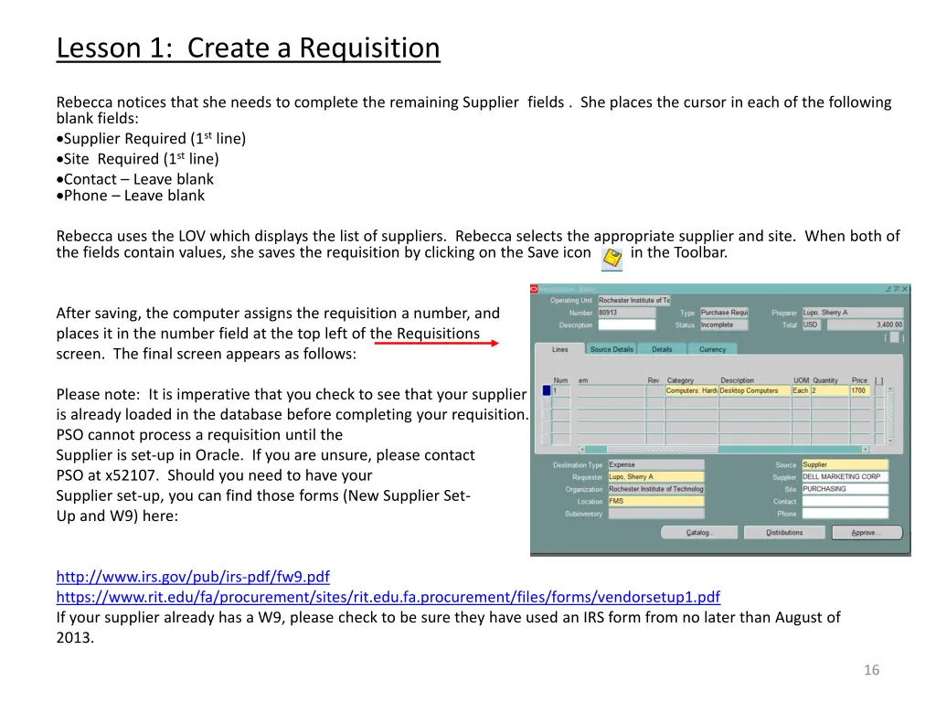 lesson 1 create a requisition 12