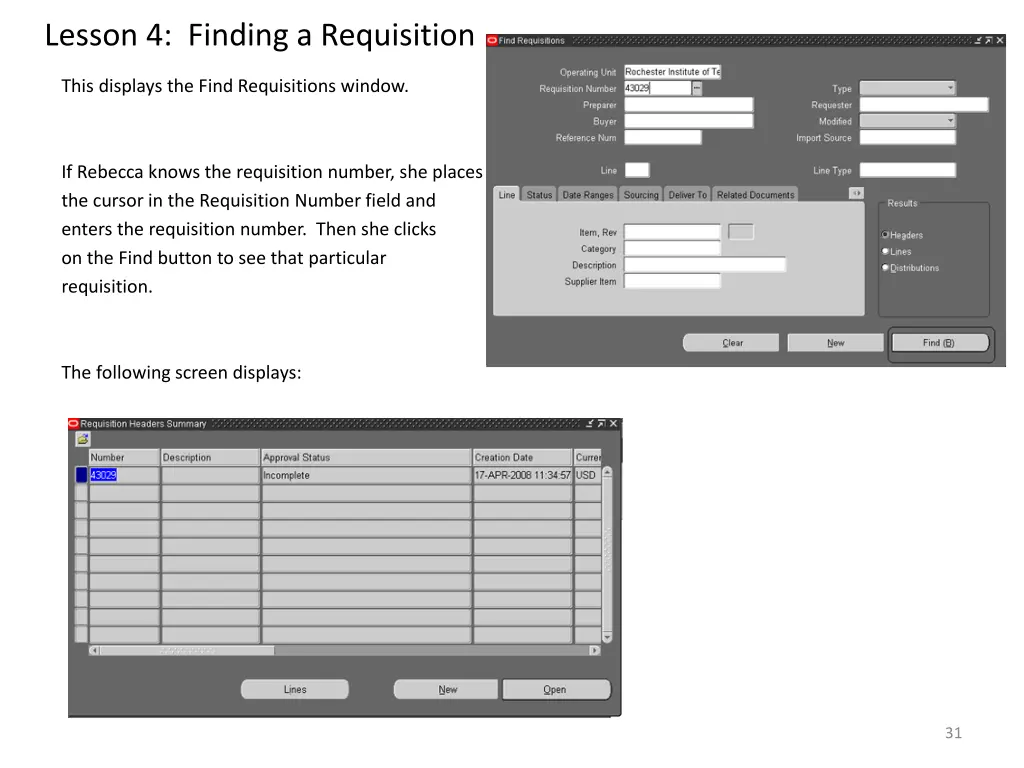 lesson 4 finding a requisition 1