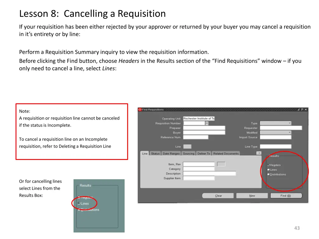 lesson 8 cancelling a requisition